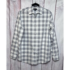 Banana Republic Non Iron Camden Fit Button Up Shirt Men's M Black White Stripe